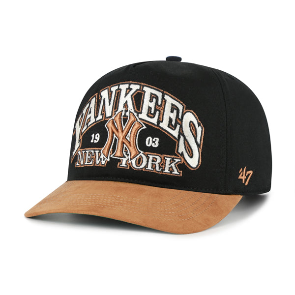 Pictured is this MLB New York Yankees Brentwood Suede '47 HITCH cap in black. 1