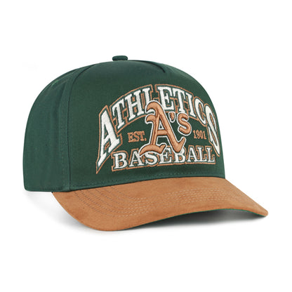 Pictured is this MLB Oakland Athletics Brentwood Suede '47 HITCH cap in green. 2