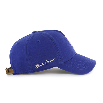 Pictured is this MLB Chain Side Stitch Los Angeles Dodgers ’47 CLEAN UP Pinch Front cap in blue. 5