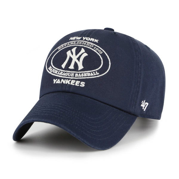 Pictured is this MLB New York Yankees Circle Tone ’47 CLEAN UP cap in navy. 1