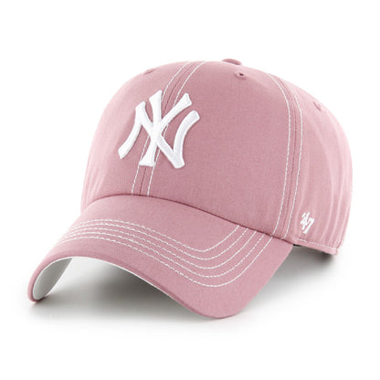Pictured is this MLB New York Yankees Contrast Stitch '47 CLEAN UP cap in pink. 1