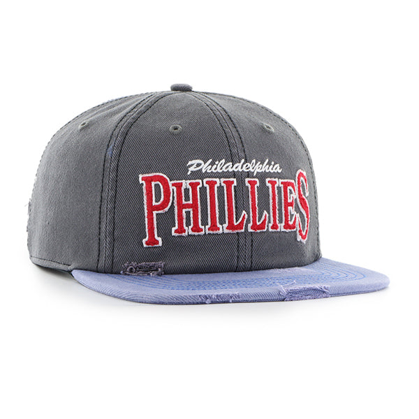 Pictured is this MLB Philadelphia Phillies Cragged '47 capTAIN cap in dark grey. 3