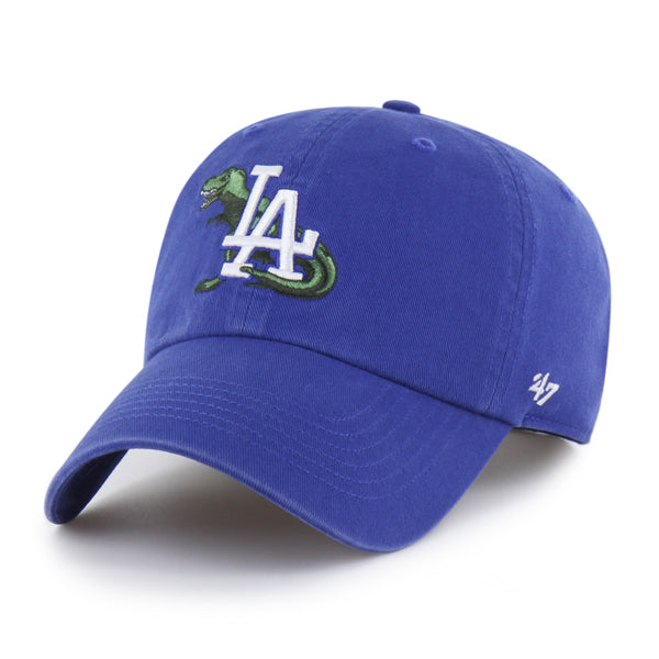 Pictured is this MLB Los Angeles Dodgers Critter Kids '47 CLEAN UP cap in green. 1