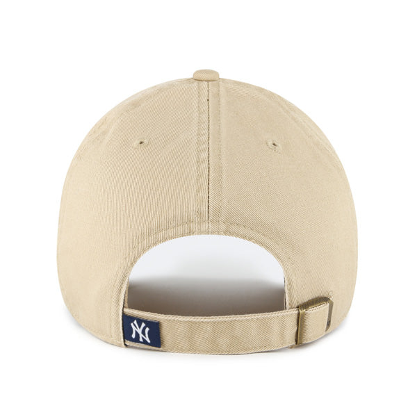 Pictured is this MLB New York Yankees Critter Kids '47 CLEAN UP cap in beige/khaki. 2