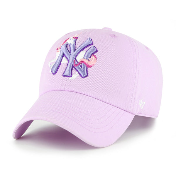 Pictured is this MLB New York Yankees Critter Kids '47 CLEAN UP cap in blue. 1