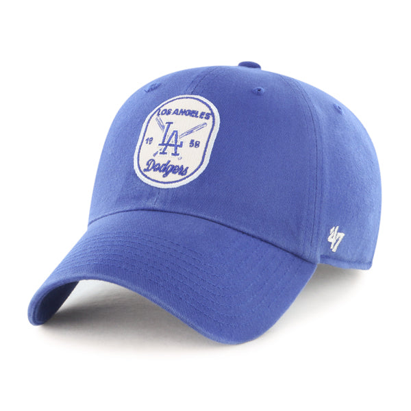 Pictured is this MLB Los Angeles Dodgers Crosspatch '47 CLEAN UP cap in blue. 1