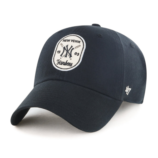 Pictured is this MLB New York Yankees Crosspatch '47 CLEAN UP cap in black. 1