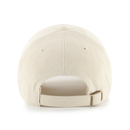 Pictured is this MLB Boston Red Sox Crosspatch Cord '47 CLEAN UP cap in natural. 2