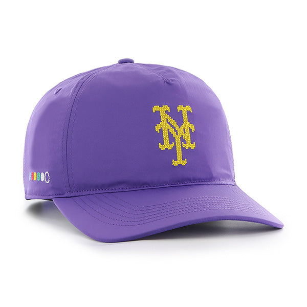 Pictured is this MLB New York Mets Eight Bit Hero '47 HITCH cap in purple. 1