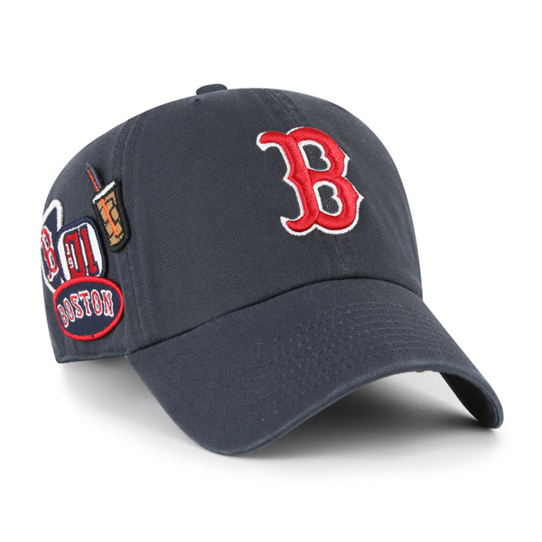 Pictured is this MLB Boston Red Sox Extra Badges '47 CLEAN UP cap in navy. 1