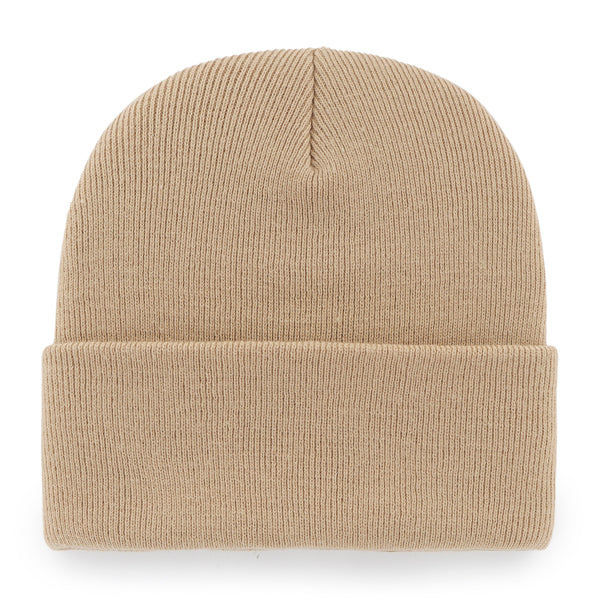 Pictured is this MLB New York Yankees Haymaker ’47 CUFF KNIT beanie cap in beige. 2