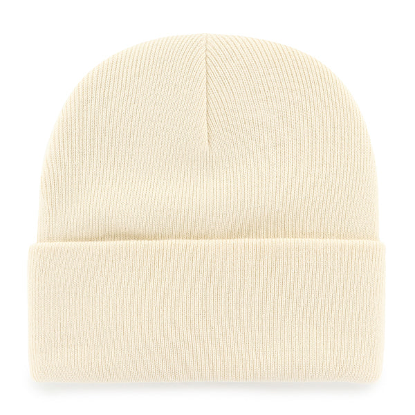 Pictured is this MLB New York Yankees Haymaker ’47 CUFF KNIT beanie cap in cream. 2