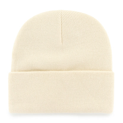 Pictured is this MLB New York Yankees Haymaker ’47 CUFF KNIT beanie cap in cream. 2