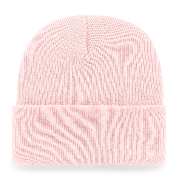Pictured is this MLB New York Yankees Haymaker ’47 CUFF KNIT beanie cap in pink. 2