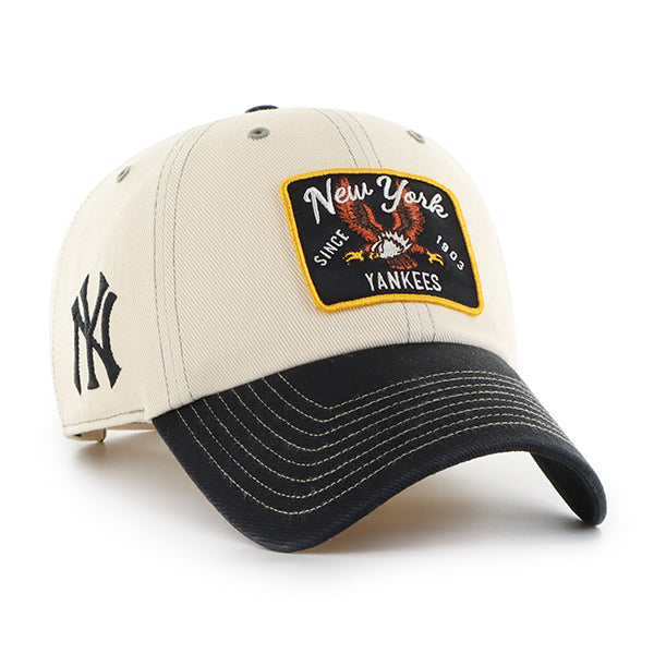 Pictured is this MLB New York Yankees Keepsake '47 CLEAN UP cap in natural. 1