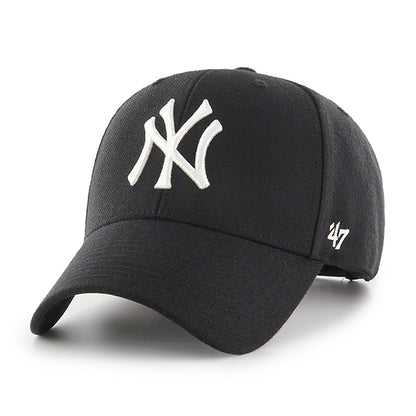 Pictured is this MLB New York Yankees Snapback '47 MVP cap in black. 1