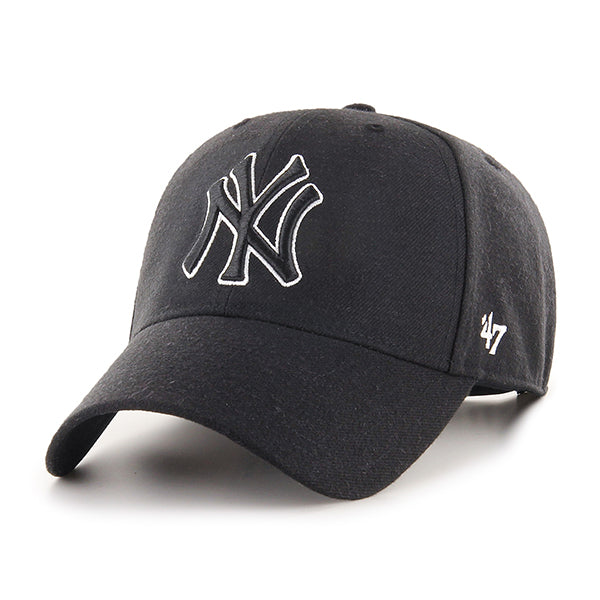 Pictured is this MLB New York Yankees Snapback ’47 MVP cap in black. 1
