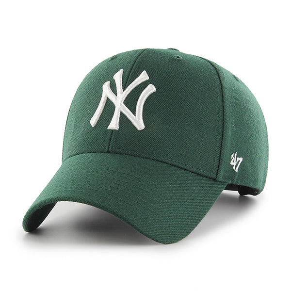 Pictured is this MLB New York Yankees '47 MVP cap in dark green. 1