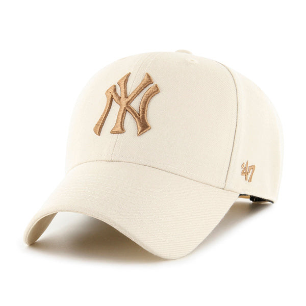 Pictured is this MLB New York Yankees Snapback ’47 MVP cap in natural. 1