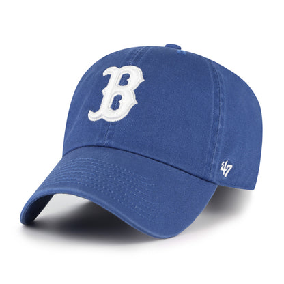 Pictured is this MLB Boston Red Sox '47 CLEAN UP cap in blue. 1