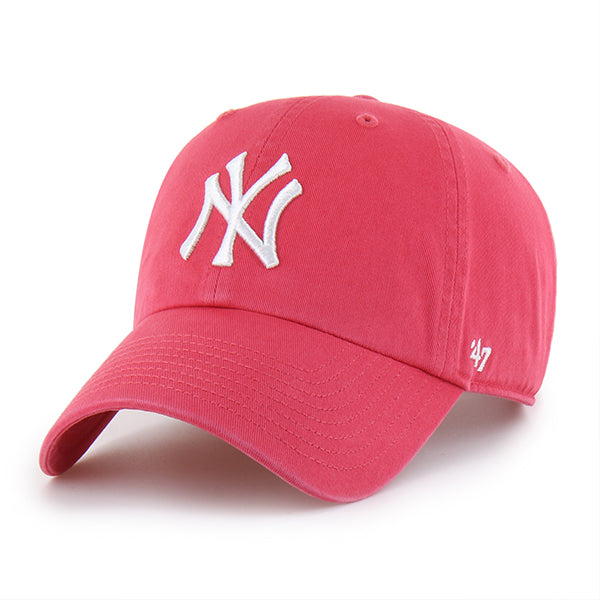 Pictured is this MLB New York Yankees '47 CLEAN UP cap in bright pink. 1