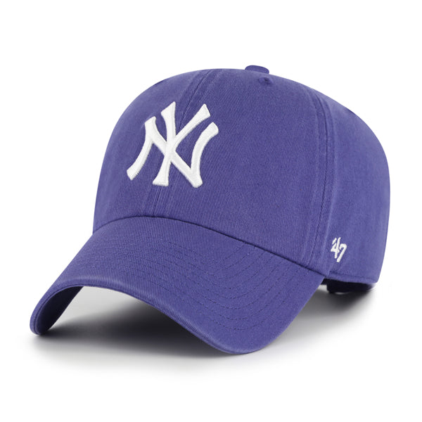 Pictured is this MLB New York Yankees ’47 CLEAN UP cap in purple. 1