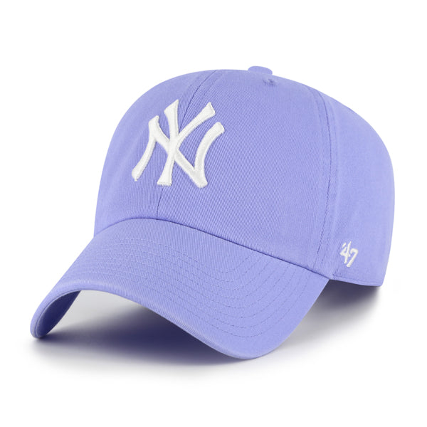 Pictured is this MLB New York Yankees ’47 CLEAN UP cap in pastel purple. 1