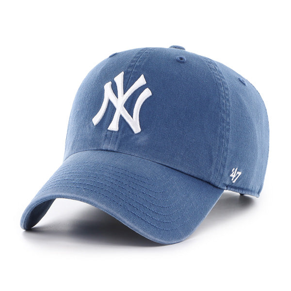 Pictured is this MLB New York Yankees ’47 CLEAN UP cap in medium blue. 1