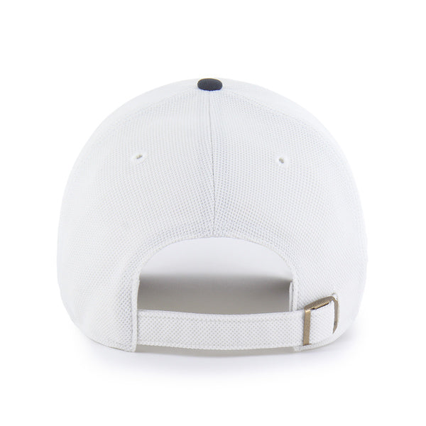 Pictured is this MLB New York Yankees Pique Patch ’47 CLEAN UP cap in white & navy. 2