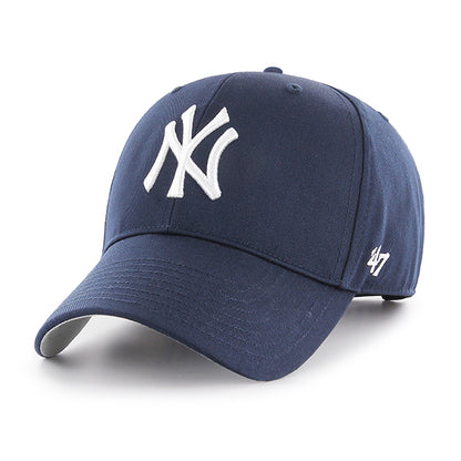 Pictured is this MLB New York Yankees Raised Kids ’47 MVP cap in navy. 1