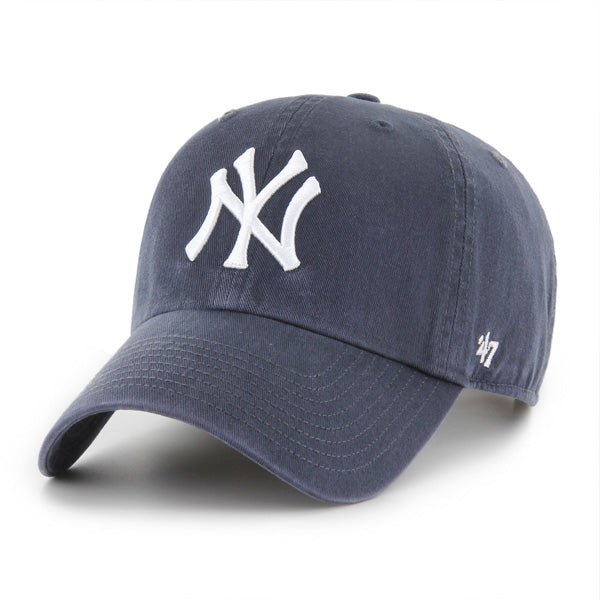 Pictured is this MLB New York Yankees '47 CLEAN UP cap in vintage navy. 1