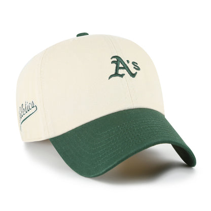 Pictured is this MLB Oakland Athletics Base Runner Sure Shot '47 CLEAN UP cap in natural. 1