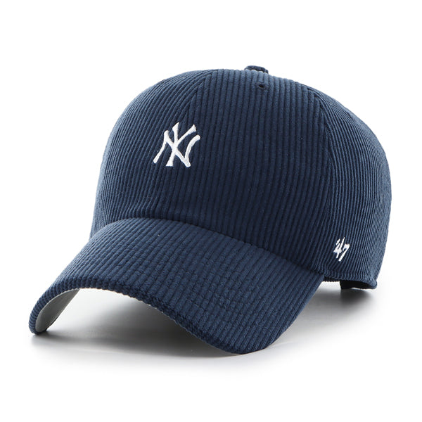 Pictured is this MLB New York Yankees Base Runner Cord '47 CLEAN UP cap in navy. 1