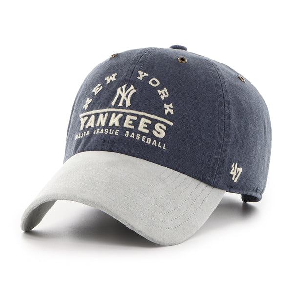 Pictured is this MLB New York Yankees Windham Suede '47 CLEAN UP cap in navy. 1