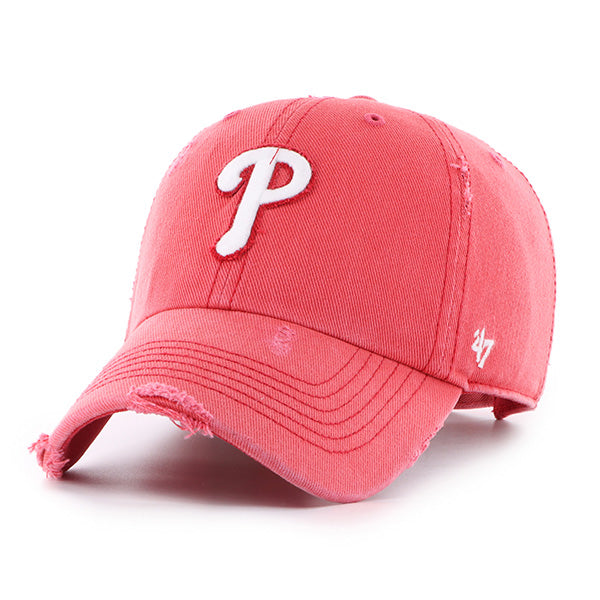 Pictured is this MLB Philadelphia Phillies Weathered '47 CLEAN UP cap in red. 1