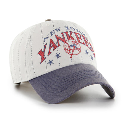 Pictured is this MLB New York Yankees Cooperstown Graphic Pinstripe ’47 CLEAN UP cap in white. 2