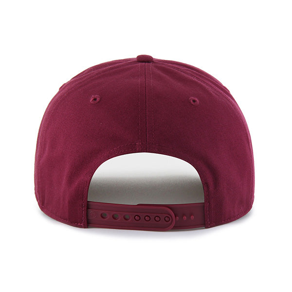 Pictured is this MLB Philadelphia Phillies Break Wood Suede '47 HITCH cap in dark red. 2