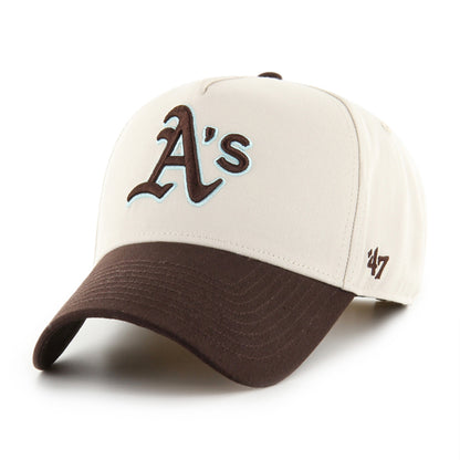 Pictured is this MLB Oakland Athletics Cooperstown Sure Shot '47 MVP cap in natural. 3