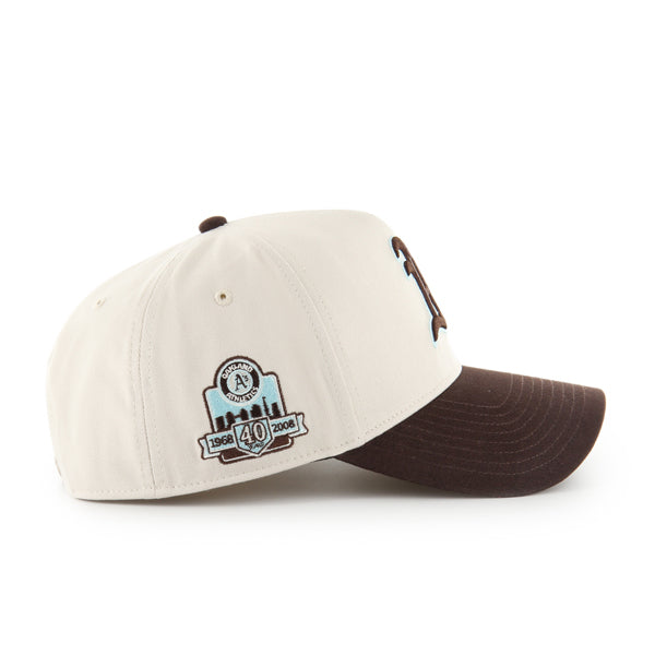 Pictured is this MLB Oakland Athletics Cooperstown Sure Shot '47 MVP cap in natural. 4