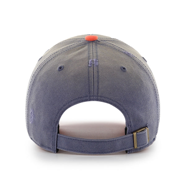 Pictured is this MLB New York Mets Cooperstown Arch Script Washed ’47 CLEAN UP cap in navy. 3