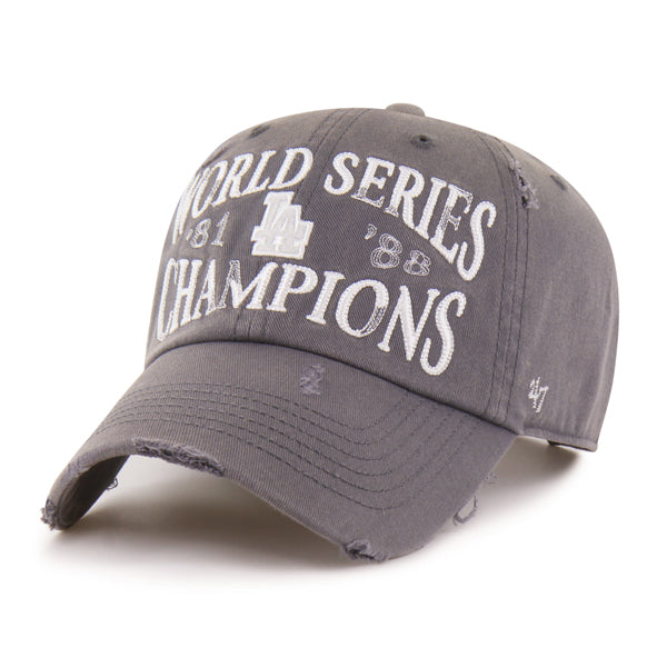 Pictured is this MLB Los Angeles Dodgers Cooperstown World Series Champs ’47 CLEAN UP cap in charcoal. 1