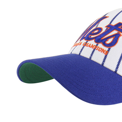 Pictured is this MLB New York Mets 86 Mets Pinstripe ’47 MVP cap in white & blue. 4