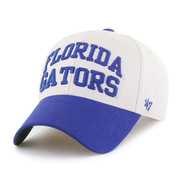 Pictured is this Collegiate Florida Gators Broke Line ’47 MVP cap in white & blue. 1