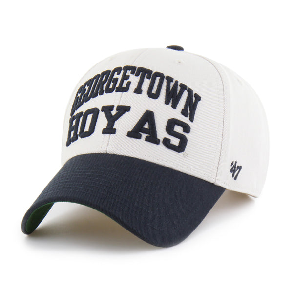Pictured is this Collegiate Georgetown Hoyas Broke Line ’47 MVP cap in white & navy. 1