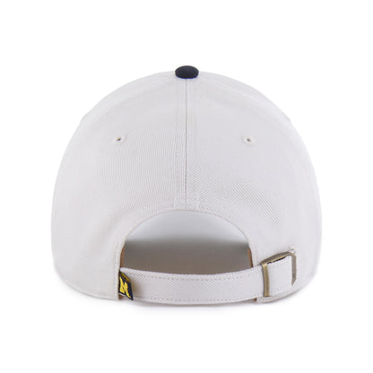 Pictured is this Collegiate Michigan Wolverines Broke Line ’47 MVP cap in white & navy. 3