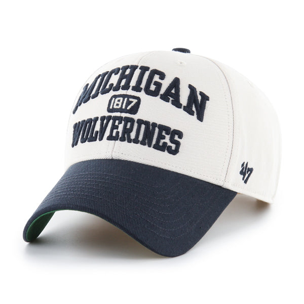 Pictured is this Collegiate Michigan Wolverines Broke Line '47 MVP cap in natural. 4