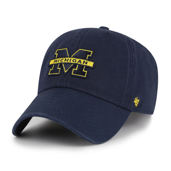 Pictured is this Collegiate Michigan Wolverines '47 CLEAN UP cap in navy. 1