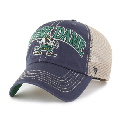 Pictured is this Collegiate Notre Dame Fighting Irish Tuscaloosa ’47 CLEAN UP cap in navy. 1