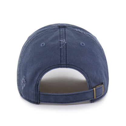 Pictured is this Collegiate Notre Dame Fighting Irish Weathered '47 CLEAN UP cap in navy. 2