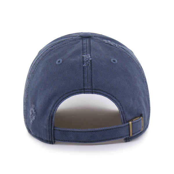 Pictured is this Collegiate Notre Dame Fighting Irish Weathered '47 CLEAN UP cap in navy. 2